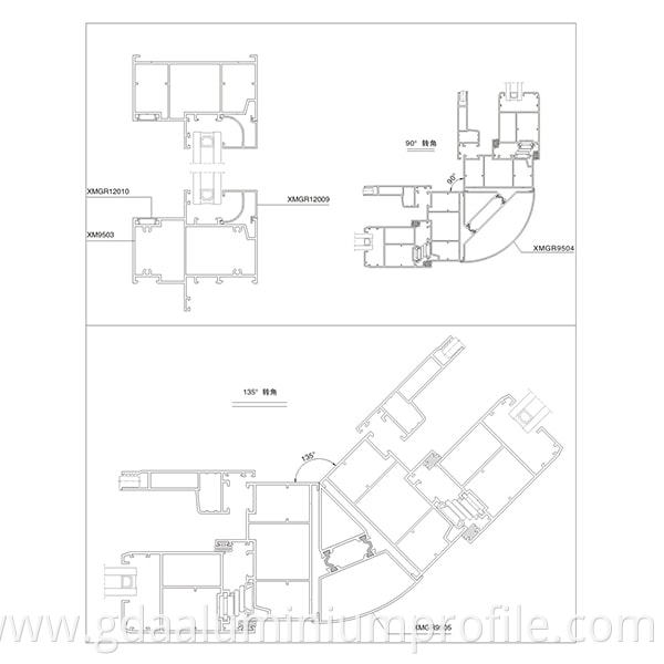 Aluminum XM95 Casement Window Assembly Structure